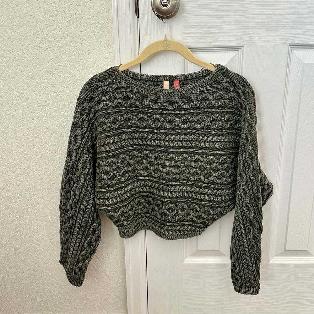 🍃Anthropologie Pilcro cropped fisherman sweater 🍃
